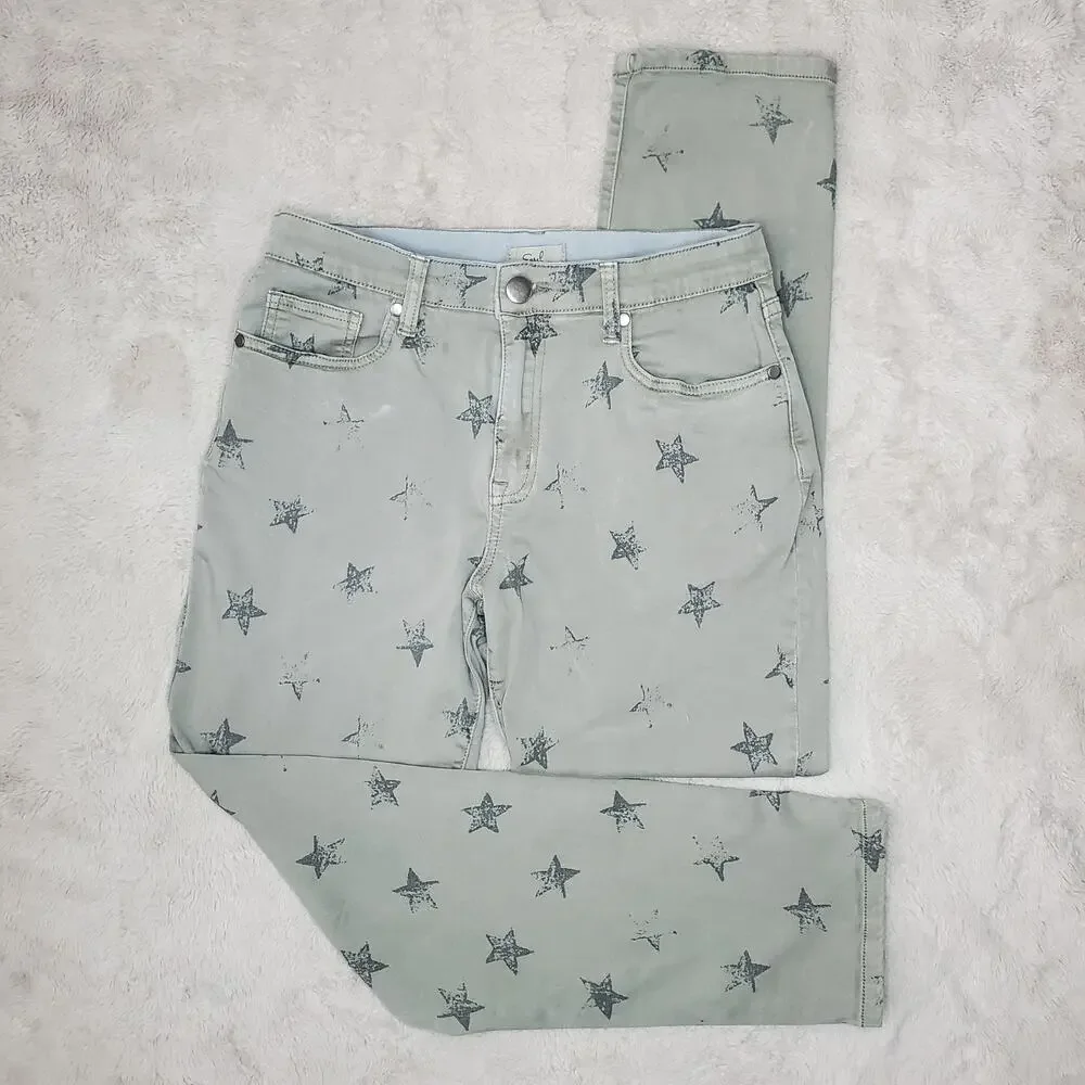 Anthropologie Easel Green Star Pants Small
